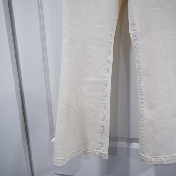FRAME Denim Cropped Flare Pants in Off White Size 25 - Picture 5 of 9